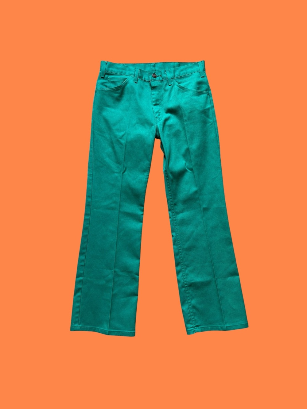 Vintage 70s 80s Men’s J.C. Penney Green Jeans USA 32x29 High Rise Bootcut Disco